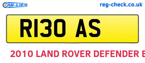 R13OAS are the vehicle registration plates.