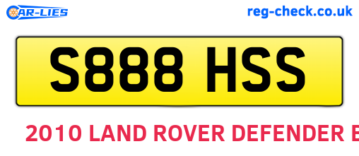 S888HSS are the vehicle registration plates.