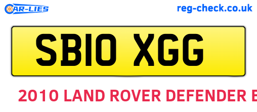 SB10XGG are the vehicle registration plates.