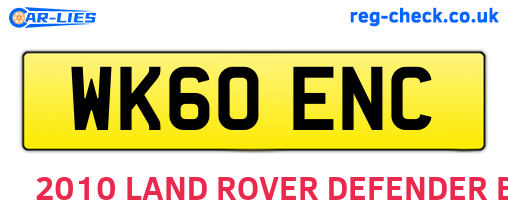 WK60ENC are the vehicle registration plates.