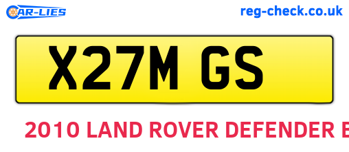 X27MGS are the vehicle registration plates.