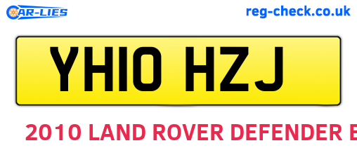 YH10HZJ are the vehicle registration plates.