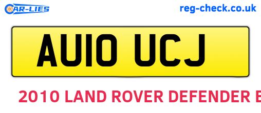 AU10UCJ are the vehicle registration plates.
