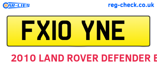 FX10YNE are the vehicle registration plates.