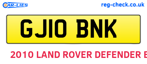 GJ10BNK are the vehicle registration plates.
