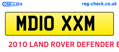 MD10XXM are the vehicle registration plates.