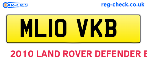 ML10VKB are the vehicle registration plates.