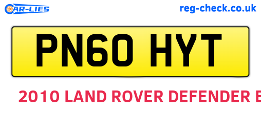 PN60HYT are the vehicle registration plates.