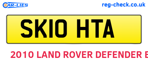 SK10HTA are the vehicle registration plates.