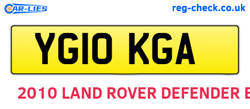YG10KGA are the vehicle registration plates.