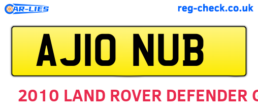 AJ10NUB are the vehicle registration plates.