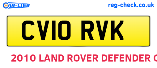 CV10RVK are the vehicle registration plates.