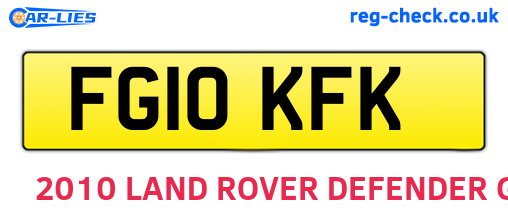 FG10KFK are the vehicle registration plates.