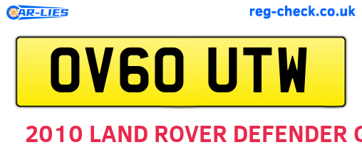 OV60UTW are the vehicle registration plates.