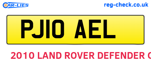 PJ10AEL are the vehicle registration plates.