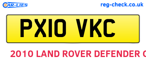 PX10VKC are the vehicle registration plates.