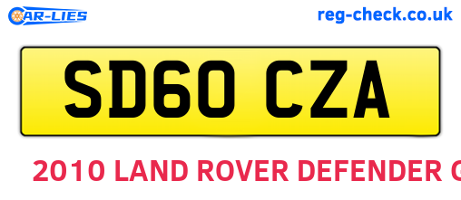 SD60CZA are the vehicle registration plates.