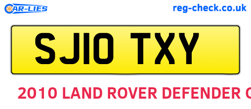 SJ10TXY are the vehicle registration plates.