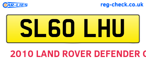 SL60LHU are the vehicle registration plates.