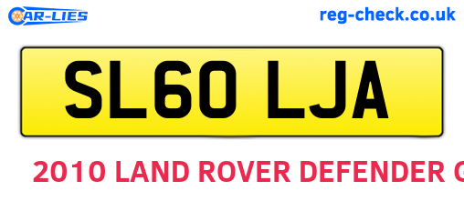 SL60LJA are the vehicle registration plates.