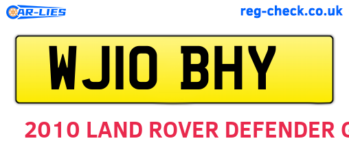 WJ10BHY are the vehicle registration plates.