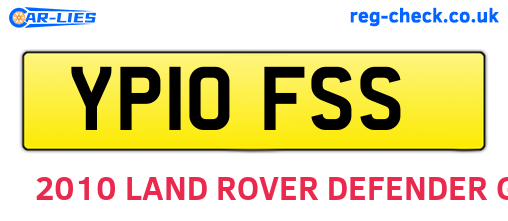 YP10FSS are the vehicle registration plates.
