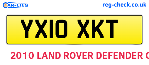 YX10XKT are the vehicle registration plates.
