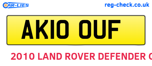 AK10OUF are the vehicle registration plates.