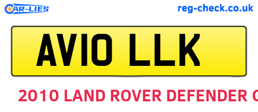 AV10LLK are the vehicle registration plates.