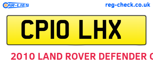 CP10LHX are the vehicle registration plates.