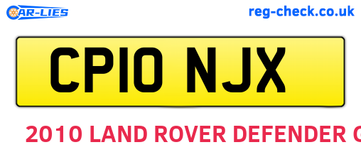 CP10NJX are the vehicle registration plates.