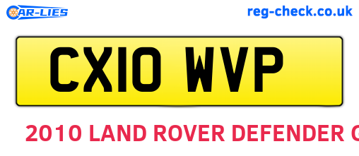 CX10WVP are the vehicle registration plates.