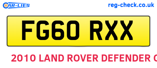 FG60RXX are the vehicle registration plates.