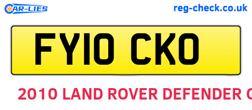 FY10CKO are the vehicle registration plates.
