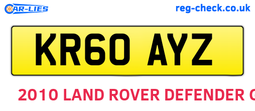 KR60AYZ are the vehicle registration plates.