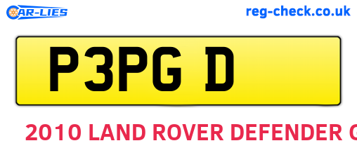 P3PGD are the vehicle registration plates.