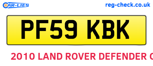 PF59KBK are the vehicle registration plates.