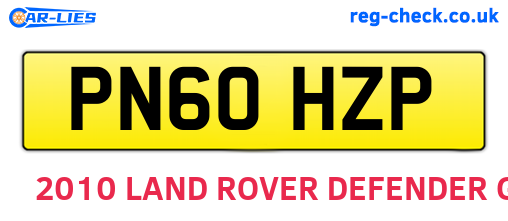 PN60HZP are the vehicle registration plates.