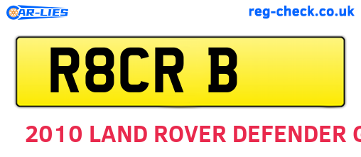 R8CRB are the vehicle registration plates.