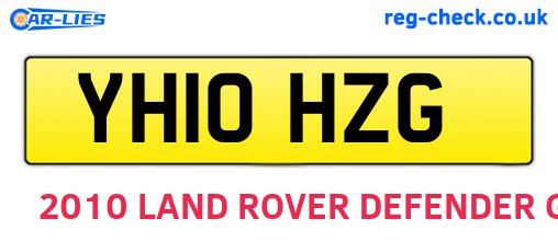 YH10HZG are the vehicle registration plates.