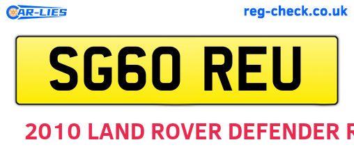 SG60REU are the vehicle registration plates.