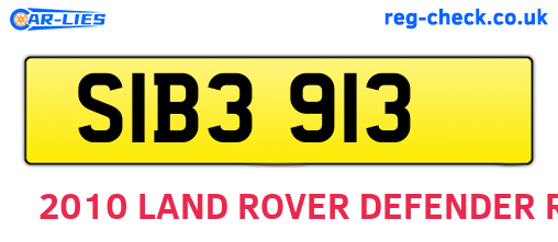 SIB3913 are the vehicle registration plates.