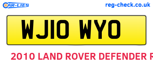 WJ10WYO are the vehicle registration plates.