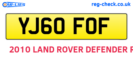 YJ60FOF are the vehicle registration plates.