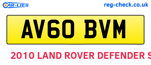 AV60BVM are the vehicle registration plates.