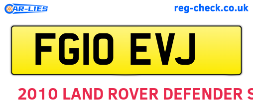 FG10EVJ are the vehicle registration plates.