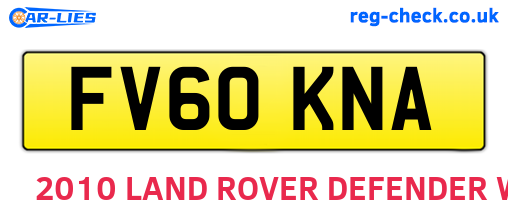 FV60KNA are the vehicle registration plates.