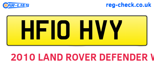 HF10HVY are the vehicle registration plates.