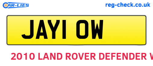 JAY10W are the vehicle registration plates.