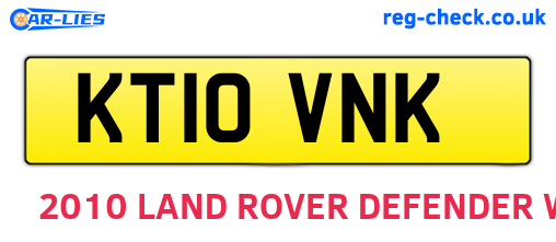 KT10VNK are the vehicle registration plates.